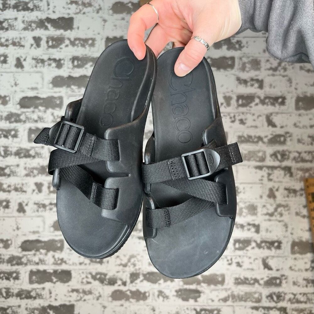 Chaco | black slip on sandals